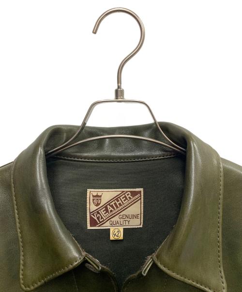 Y2LEATHER（ワイツーレザー）Y2LEATHER (ワイツーレザー) Y2LEATHER　オリーブ　レザージャケット オリーブ サイズ:SIZE 42の古着・服飾アイテム