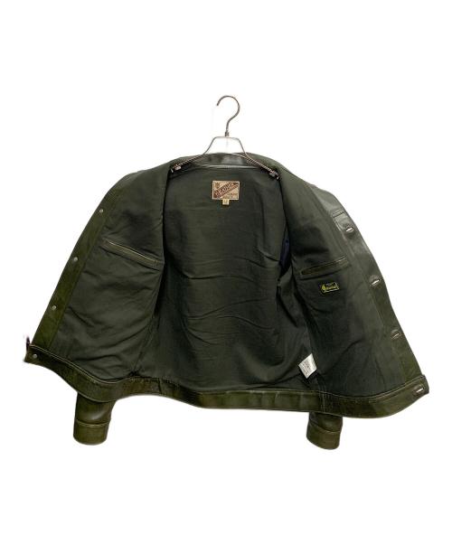Y2LEATHER（ワイツーレザー）Y2LEATHER (ワイツーレザー) Y2LEATHER　オリーブ　レザージャケット オリーブ サイズ:SIZE 42の古着・服飾アイテム