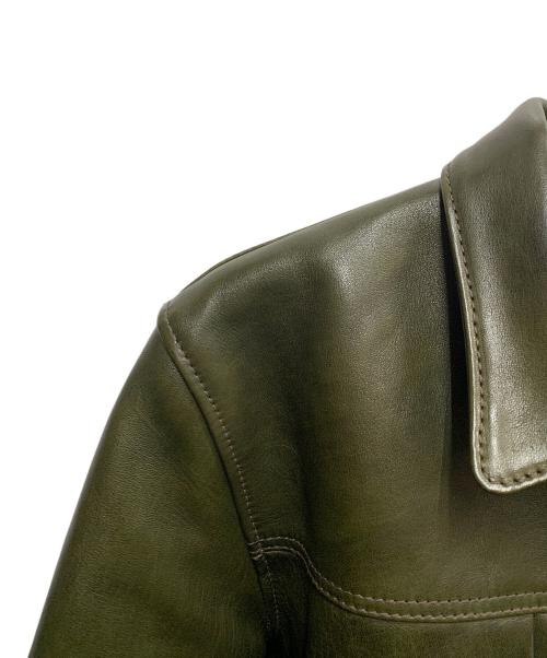 Y2LEATHER（ワイツーレザー）Y2LEATHER (ワイツーレザー) Y2LEATHER　オリーブ　レザージャケット オリーブ サイズ:SIZE 42の古着・服飾アイテム