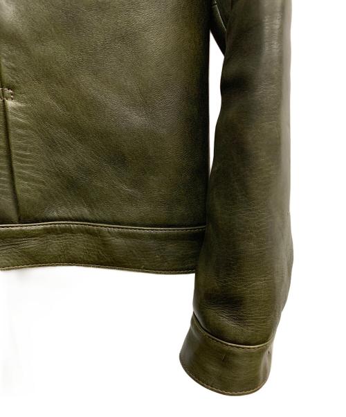 Y2LEATHER（ワイツーレザー）Y2LEATHER (ワイツーレザー) Y2LEATHER　オリーブ　レザージャケット オリーブ サイズ:SIZE 42の古着・服飾アイテム