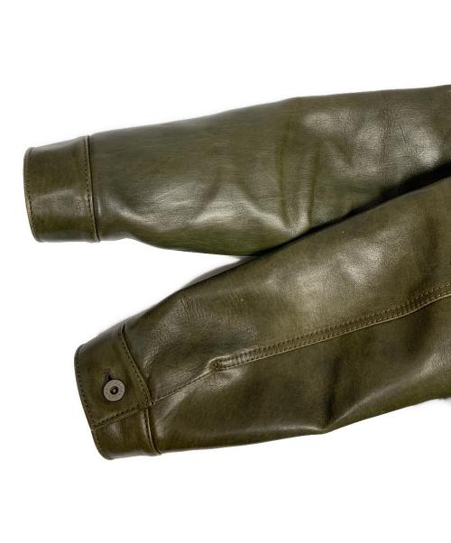 Y2LEATHER（ワイツーレザー）Y2LEATHER (ワイツーレザー) Y2LEATHER　オリーブ　レザージャケット オリーブ サイズ:SIZE 42の古着・服飾アイテム