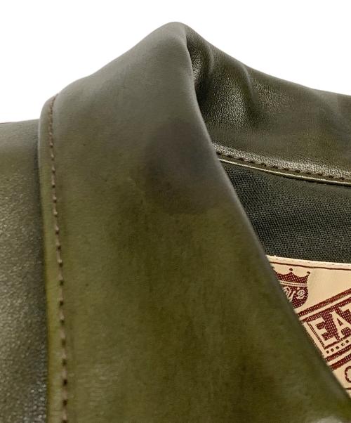 Y2LEATHER（ワイツーレザー）Y2LEATHER (ワイツーレザー) Y2LEATHER　オリーブ　レザージャケット オリーブ サイズ:SIZE 42の古着・服飾アイテム