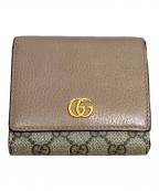 GUCCIグッチ）の古着「GG　マーモント　2つ折り財布」｜ベージュ
