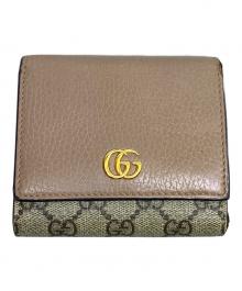 GUCCI（グッチ）の古着「GG　マーモント　2つ折り財布」｜ベージュ
