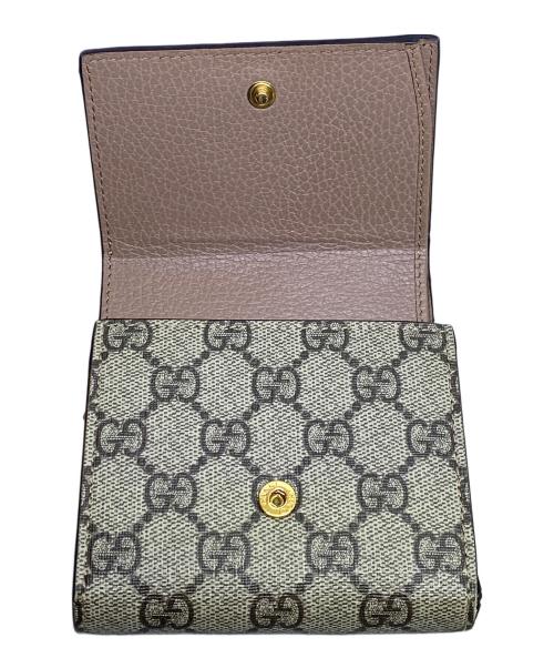 GUCCI（グッチ）GUCCI (グッチ) GG　マーモント　2つ折り財布 ベージュの古着・服飾アイテム