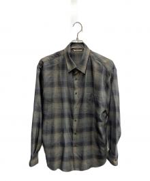 AURALEE（オーラリー）の古着「AURALEE　グレー　SUPER LIGHT WOOL CHECK SHIRT　長袖シャツ」｜グレー