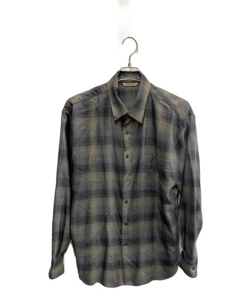 AURALEE（オーラリー）AURALEE (オーラリー) AURALEE　グレー　SUPER LIGHT WOOL CHECK SHIRT　長袖シャツ グレー サイズ:SIZE 4の古着・服飾アイテム