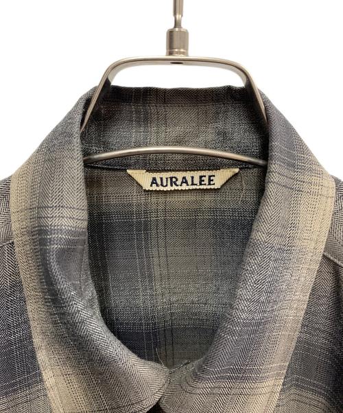 AURALEE（オーラリー）AURALEE (オーラリー) AURALEE　グレー　SUPER LIGHT WOOL CHECK SHIRT　長袖シャツ グレー サイズ:SIZE 4の古着・服飾アイテム