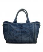 PRADAプラダ）の古着「PRADA　カナパ　ブルー　ハンドバッグ」｜ブルー