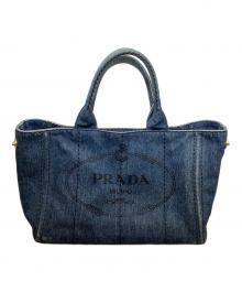 PRADA（プラダ）の古着「PRADA　カナパ　ブルー　ハンドバッグ」｜ブルー