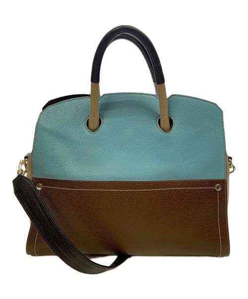FURLA（フルラ）FURLA (フルラ) FURLA　ブラウン×スカイブルー　2WAYバッグ ブラウン×スカイブルーの古着・服飾アイテム