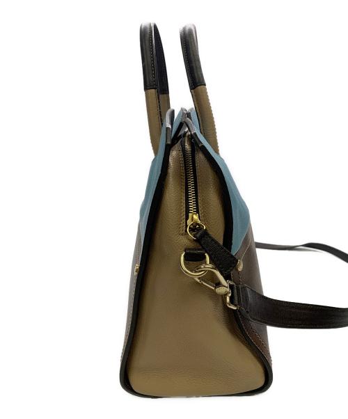 FURLA（フルラ）FURLA (フルラ) FURLA　ブラウン×スカイブルー　2WAYバッグ ブラウン×スカイブルーの古着・服飾アイテム