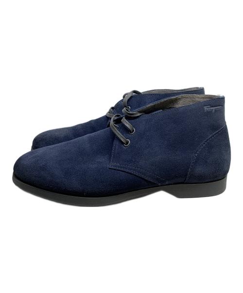 Salvatore Ferragamo（サルヴァトーレ フェラガモ）Salvatore Ferragamo (サルヴァトーレ フェラガモ) チャッカーブーツ ネイビー サイズ:SIZE 7 1/2の古着・服飾アイテム