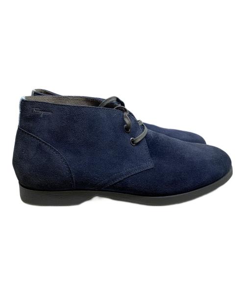 Salvatore Ferragamo（サルヴァトーレ フェラガモ）Salvatore Ferragamo (サルヴァトーレ フェラガモ) チャッカーブーツ ネイビー サイズ:SIZE 7 1/2の古着・服飾アイテム