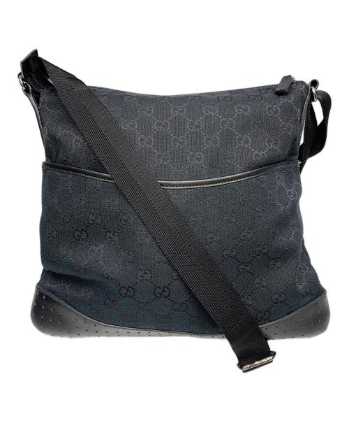 GUCCI（グッチ）GUCCI (グッチ) GUCCI　GG　ブラック　ショルダーバッグ ブラックの古着・服飾アイテム