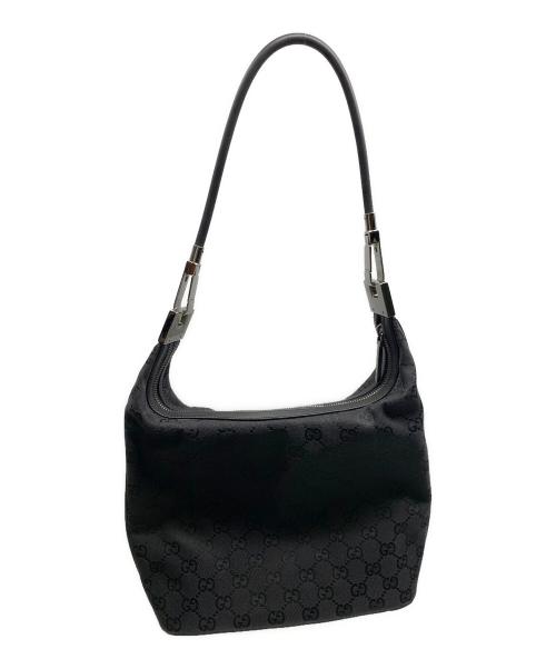 GUCCI（グッチ）GUCCI (グッチ) GUCCI GG ブラック ワンショルダーバッグ ブラックの古着・服飾アイテム