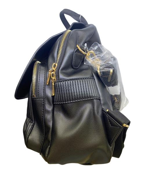 M U SPORTS（エムユースポーツ）M U SPORTS (エムユースポーツ) M U SPORTS　デュアルレザービジューロイヤルバックパック　ゴルフ用リュック ブラックの古着・服飾アイテム