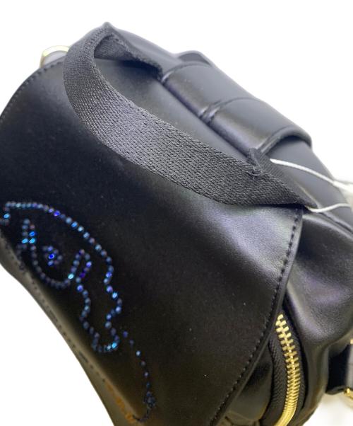 M U SPORTS（エムユースポーツ）M U SPORTS (エムユースポーツ) M U SPORTS　デュアルレザービジューロイヤルバックパック　ゴルフ用リュック ブラックの古着・服飾アイテム