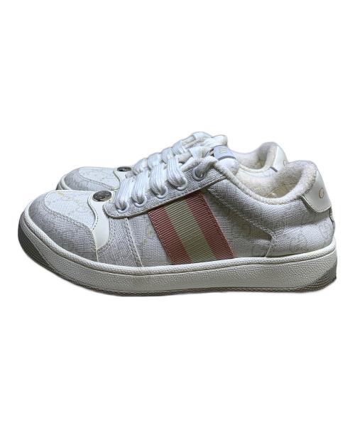 GUCCI（グッチ）GUCCI (グッチ) GUCCI　スクリーナー　ローカットスニーカー ホワイト サイズ:SIZE 35の古着・服飾アイテム