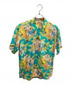 Sun Surfサンサーフ）の古着「Sun Surf　ブルー　	polynesian　アロハシャツ」｜ブルー