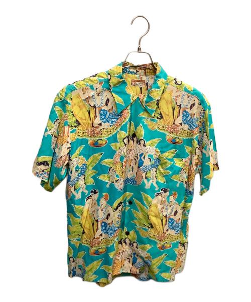 Sun Surf（サンサーフ）Sun Surf (サンサーフ) Sun Surf　ブルー　	polynesian　アロハシャツ ブルー サイズ:Lの古着・服飾アイテム