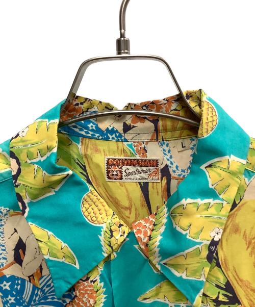 Sun Surf（サンサーフ）Sun Surf (サンサーフ) Sun Surf　ブルー　	polynesian　アロハシャツ ブルー サイズ:Lの古着・服飾アイテム