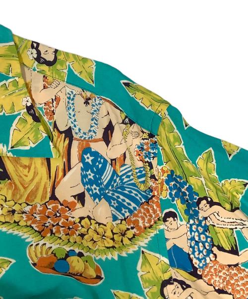 Sun Surf（サンサーフ）Sun Surf (サンサーフ) Sun Surf　ブルー　	polynesian　アロハシャツ ブルー サイズ:Lの古着・服飾アイテム