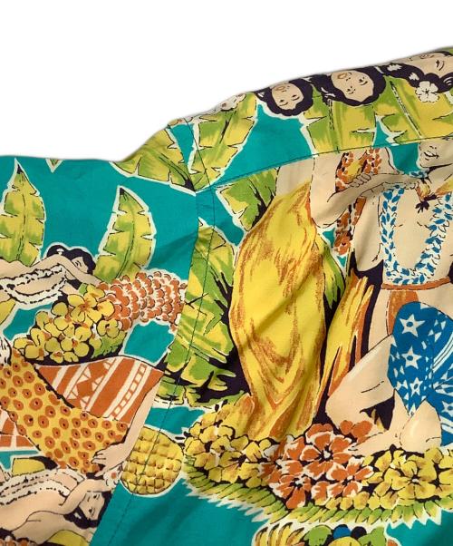 Sun Surf（サンサーフ）Sun Surf (サンサーフ) Sun Surf　ブルー　	polynesian　アロハシャツ ブルー サイズ:Lの古着・服飾アイテム