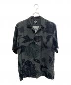 BUDSPOOL×Gakkinバッズプール×ガッキン）の古着「BUDSPOOL×GAKKIN　廻り花 HAWAIIAN SHIRT　半袖シャツ」｜グレー