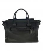 COACHコーチ）の古着「COACH　	スワッガー　ブラック　ハンドバッグ」｜ブラック