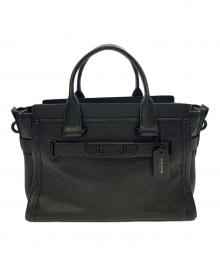 COACH（コーチ）の古着「COACH　	スワッガー　ブラック　ハンドバッグ」｜ブラック