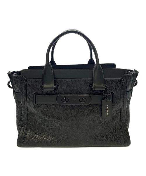 COACH（コーチ）COACH (コーチ) COACH　	スワッガー　ブラック　ハンドバッグ ブラックの古着・服飾アイテム