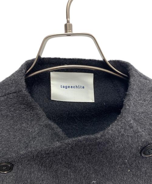tageechita（タジチタ）tageechita (タジチタ) tageechita　ブラック　ラップラペルウールコート　ウールコート ブラック サイズ:SIZE Mの古着・服飾アイテム