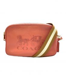 COACH（コーチ）の古着「ホースアンドキャリッジ　ショルダーバッグ」｜ピンク