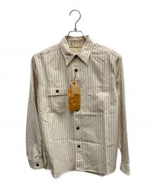 SUGAR CANE（シュガーケーン）の古着「SUGAR CANE　アイボリー　FICTION ROMANCE 8.5oz. WHITE WABASH STRIPE WORK SHIRT　長袖シャツ」｜アイボリー