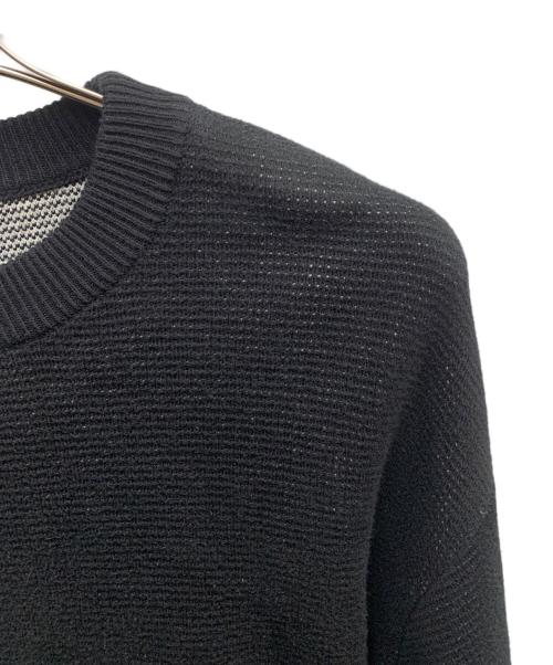 askyurself（アスクユアセルフ）askyurself (アスクユアセルフ) ASKYURSELF　ブラック　KNIT MESH LS JERSEY　厚手ニット ブラック サイズ:SIZE Mの古着・服飾アイテム
