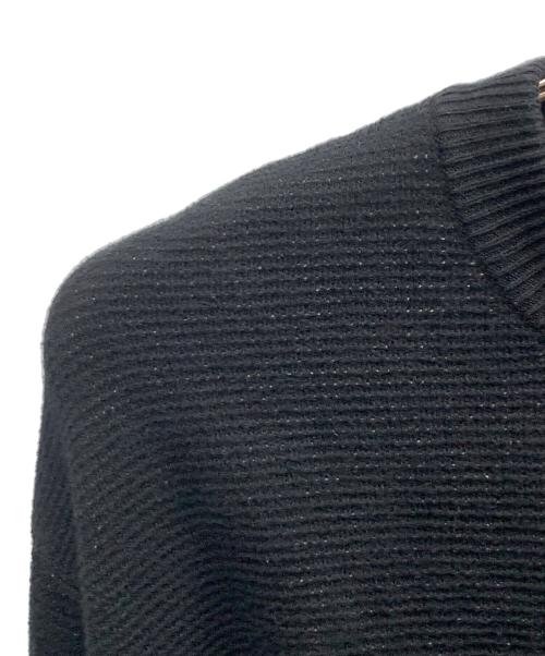askyurself（アスクユアセルフ）askyurself (アスクユアセルフ) ASKYURSELF　ブラック　KNIT MESH LS JERSEY　厚手ニット ブラック サイズ:SIZE Mの古着・服飾アイテム