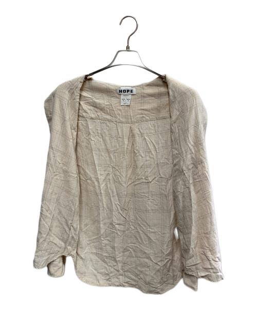 HOPE（ホープ）HOPE (ホープ) HOPE　ベージュ　ROOM SHIRT AIRY VANILLA CHECK　長袖シャツ ベージュ サイズ:SIZE 40の古着・服飾アイテム