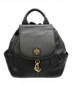 TORY BURCHトリーバーチ）の古着「TORY BURCH　ブラック　リュック」｜ブラック