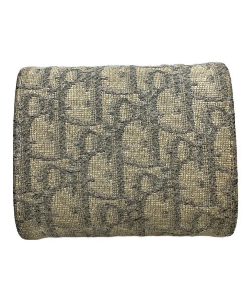 Christian Dior（クリスチャン ディオール）Christian Dior (クリスチャン ディオール) オブリーク　Saddle　コンパクトウォレット グレーの古着・服飾アイテム