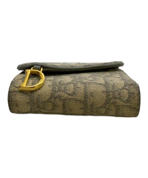 Christian Dior（クリスチャン ディオール）Christian Dior (クリスチャン ディオール) オブリーク　Saddle　コンパクトウォレット グレーの古着・服飾アイテム