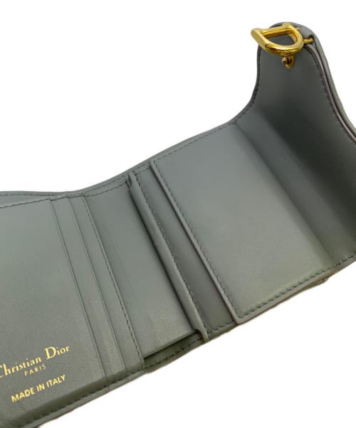 Christian Dior（クリスチャン ディオール）Christian Dior (クリスチャン ディオール) オブリーク　Saddle　コンパクトウォレット グレーの古着・服飾アイテム