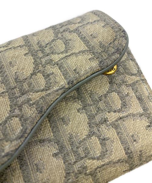 Christian Dior（クリスチャン ディオール）Christian Dior (クリスチャン ディオール) オブリーク　Saddle　コンパクトウォレット グレーの古着・服飾アイテム