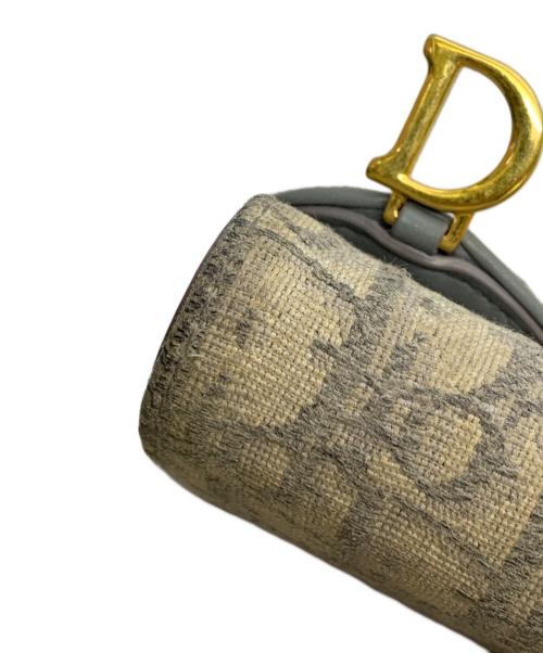 Christian Dior（クリスチャン ディオール）Christian Dior (クリスチャン ディオール) オブリーク　Saddle　コンパクトウォレット グレーの古着・服飾アイテム