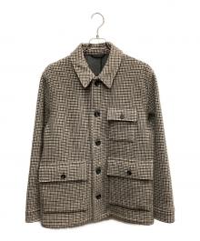 BROOKS BROTHERS（ブルックスブラザーズ）の古着「BROOKS BROTHERS　ベージュ　カウチンジップアップニット」｜ベージュ