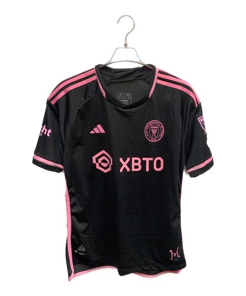 adidas（アディダス）adidas (アディダス) AUTHENTIC (オーセンティック) インテルマイアミ 22/23シーズン　メッシ　サッカーウェア(トップス) ピンク×ブラック サイズ:XLの古着・服飾アイテム