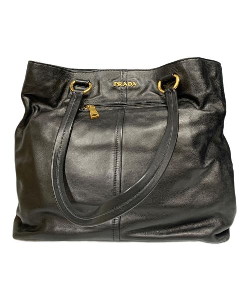 PRADA（プラダ）PRADA (プラダ) PRADA　	ブラック　レザートートバッグ ブラックの古着・服飾アイテム