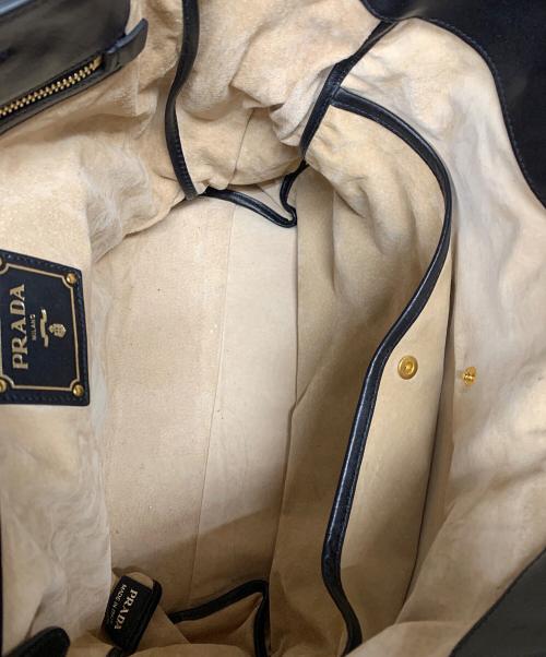 PRADA（プラダ）PRADA (プラダ) PRADA　	ブラック　レザートートバッグ ブラックの古着・服飾アイテム