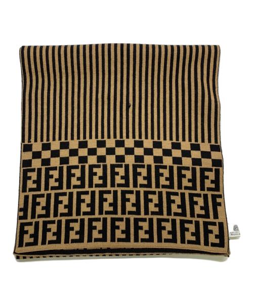 FENDI（フェンディ）FENDI (フェンディ) FENDI　ウール　マフラー ブラウンの古着・服飾アイテム