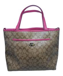 COACH（コーチ）の古着「COACH  ベージュ×ピンク トートバッグ」｜ベージュ×ピンク